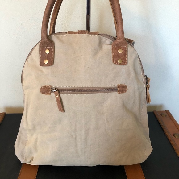 Myra upcycled Canvas Gerster Shoulder Bag Purse - Picture 5 of 8